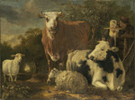 Hirte und Hirtin mit Vieh