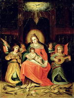 Maria mit Kind und musizierenden Engeln
