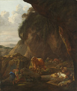 Berglandschaft mit Hirtin und Herde (Gegenstück zu GK 615)