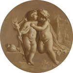 Zwei Putten, Junge und Mädchen, mit Liebesfackeln (Allegorie der Liebe)